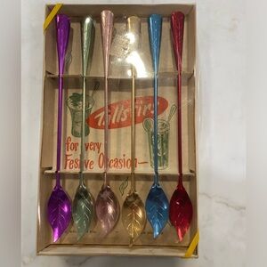 Colorful Vintage 50s Stir Sticks Set